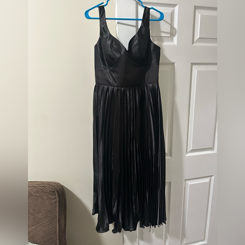 Amazon Black Pleated Dress